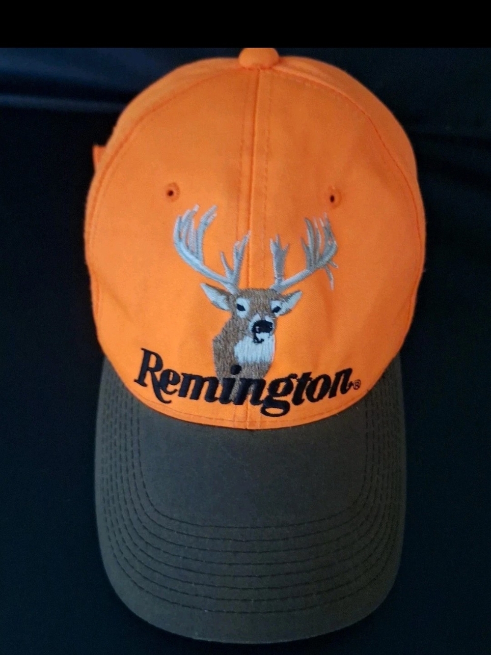 Remington Orange and Brown Deer Embroidered Baseball Cap